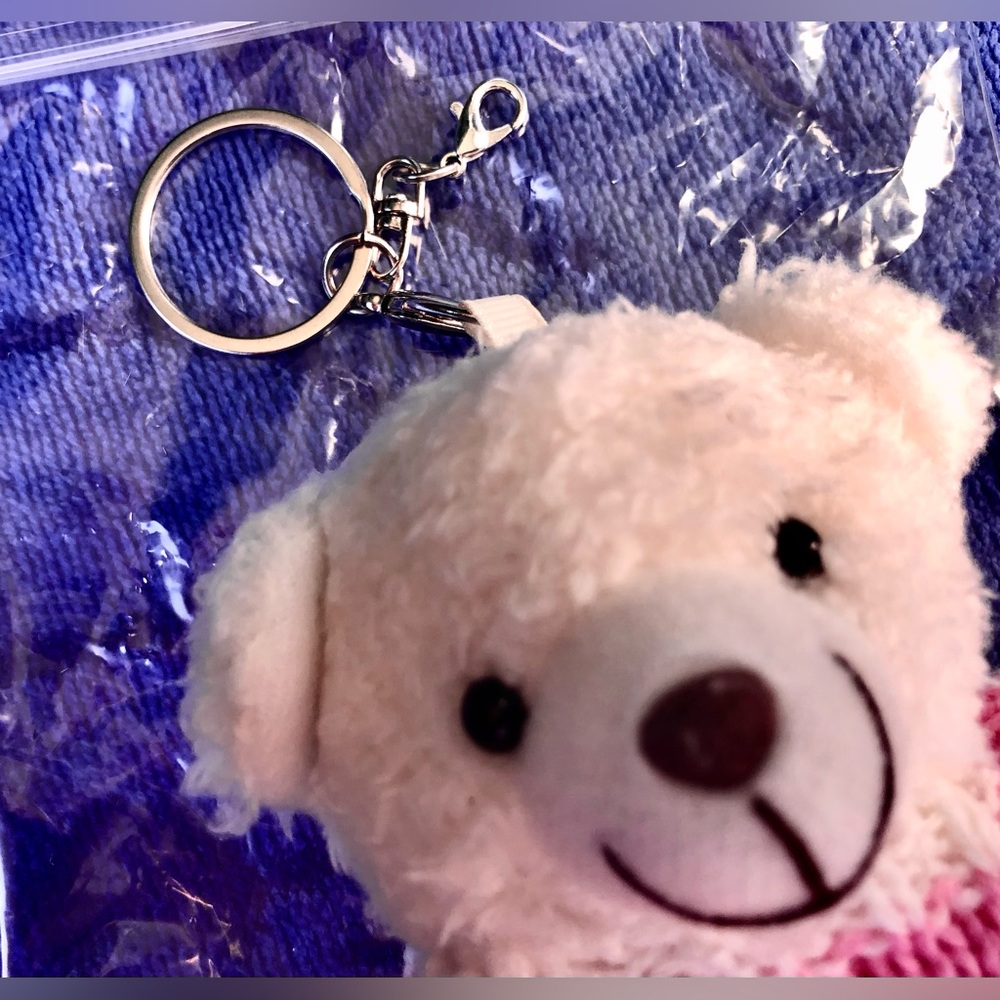 Plush Teddy Keychain - Pink Sweater | SO CUTE | SO HAPPY! 🧸🧸🧸 | Bag Charm | New - Picture 4 of 4